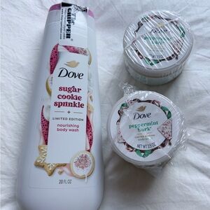 Dove Sugar Cookie Sprinkle/Peppermint Bark Nourishing Body Wash Limited Edition